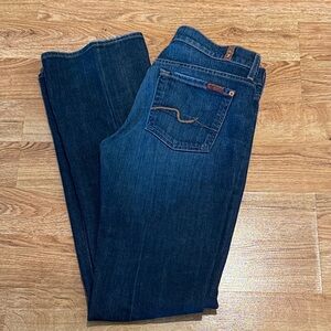 7 For All Mankind Dark Blue Boot Cut Jeans